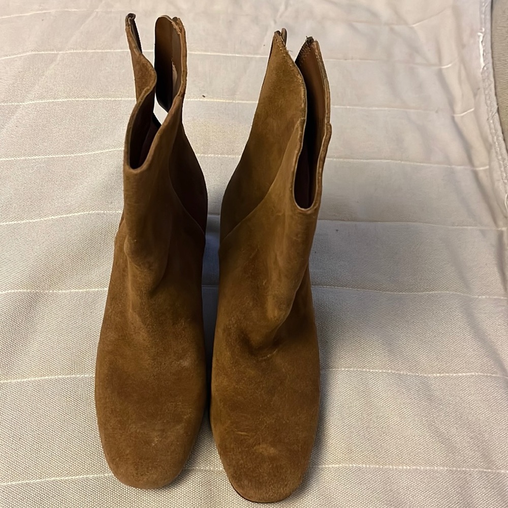 J. Crew ankle suede boots.